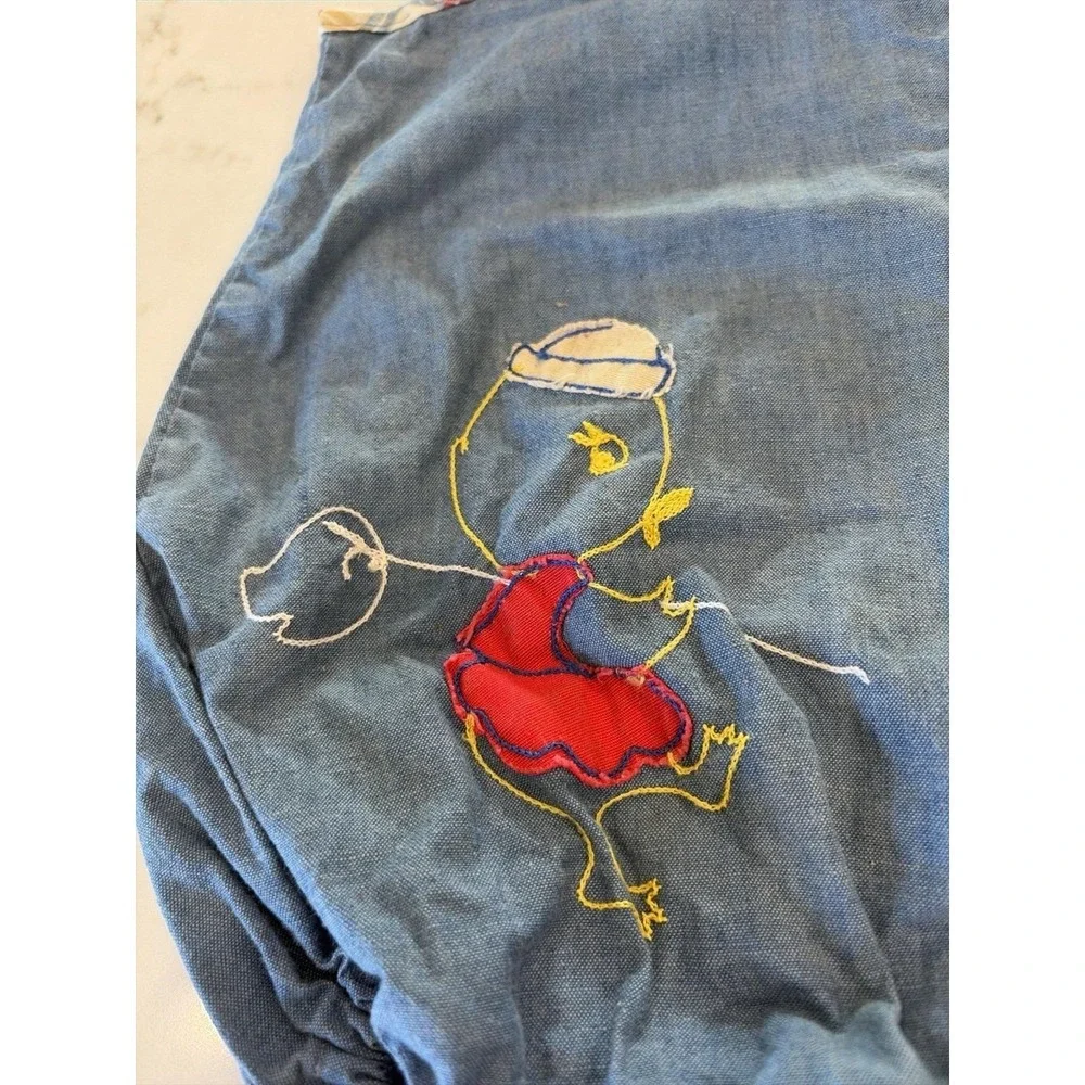 baby‎ romper chambray denim embroidered duck handmade bubble infant 3-9 Months ?
